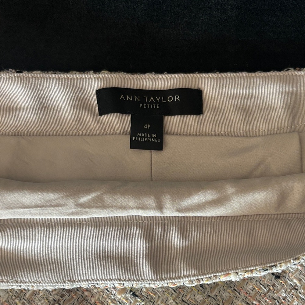 Ann Taylor Tweed Beige A-Line Skirt - Picture 4 of 5